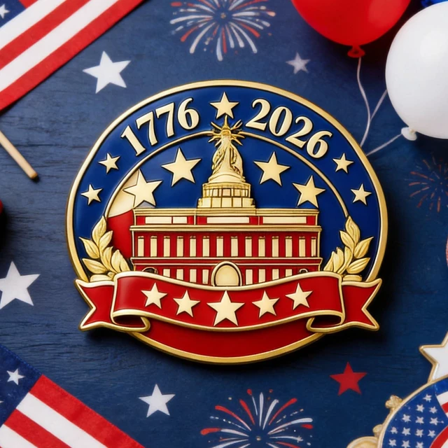 Alt view image 7 of 7 - Brooch Pin For Women, Patriotic Fourth Of July Brooch Pin For Women, Fourth Of July, Parades, Gift Ready Accessory, Gift Jewelry