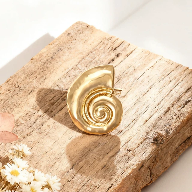 Alt view image 7 of 7 - Brooch Pin Rhinestone Gifts For Women Round Spiral Accessory