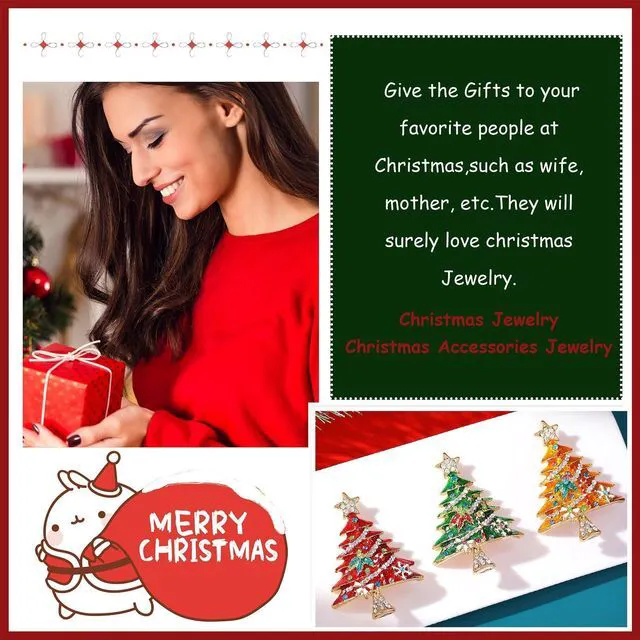Alt view image 4 of 7 - Christmas Tree Holiday Brooch Pin For Women, Holiday Outfits Jewelry, Gift Exchanges, Statement Accessory, Daily Wear