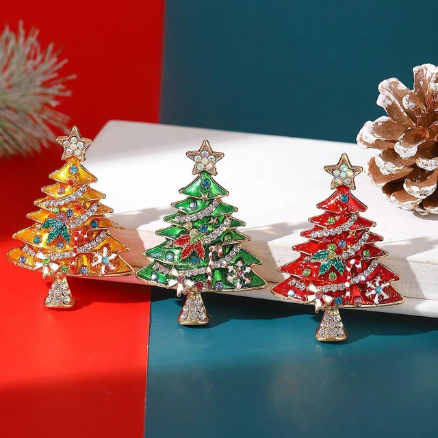 Alt view image 7 of 7 - Christmas Tree Holiday Brooch Pin For Women, Holiday Outfits Jewelry, Gift Exchanges, Statement Accessory, Daily Wear