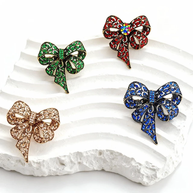 Alt view image 7 of 7 - Brooch Pin For Women, Bow Christmas Holiday Brooch Pin For Women, Christmas Parties Accessory, Stocking Stuffers, Outfit Jewelry Gift, Gift Jewelry