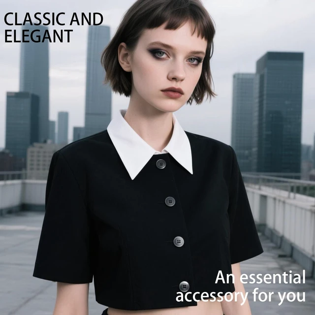 Alt view image 2 of 7 - Fake Collar, Detachable White Faux Collar Women's Shirt Dickey Collars for Women & Men, Half Shirts Blouse Faux Collars