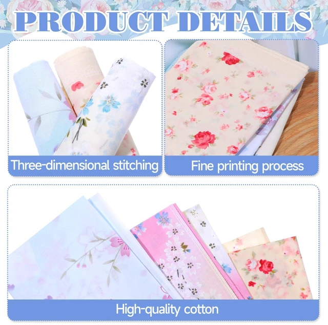 Alt view image 5 of 7 - Giantree 3 Pcs Ladies Printing Floral Handkerchiefs, Women Floral Square Towel, 18" Pocket Square Towel, Cotton Women's Handkerchiefs Embroidery Ladies' Vintage Floral Handkerchiefs for Wedding Party
