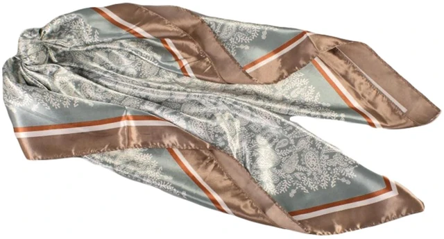 Alt view image 5 of 7 - 35 Inches Silk Head Scarf-Satin Hair Scarves Silk Bandana Scarf Headscarf for Women's Fashion Scarves (Small cashews-Light green)