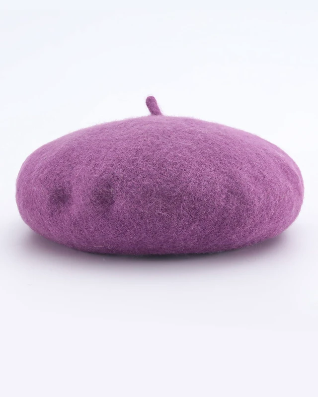 Alt view image 2 of 7 - CKYPTFK French Beret Hats for Women - Wool Solid Color Beanie Cap | Soft Warm Wool Beret Hat, Stretchable One Size Fits Most, Breathable for Spring Fall Winter Daily Travel & Party - Lavender