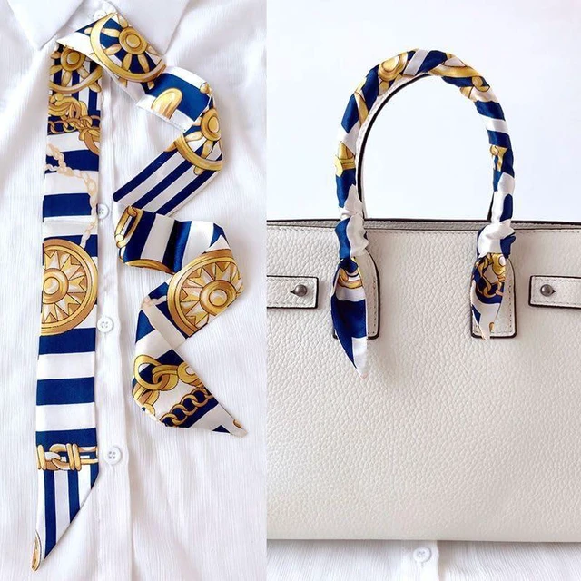 Alt view image 3 of 5 - YZHZOM 5 pack Bags for Women, skinny scarf for purse handle, Neck Scarves,hair scarf,bag accessories for handbags
