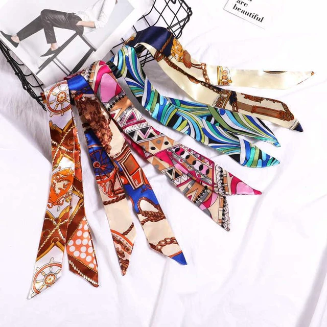 Alt view image 4 of 5 - YZHZOM 5 pack Bags for Women, skinny scarf for purse handle, Neck Scarves,hair scarf,bag accessories for handbags