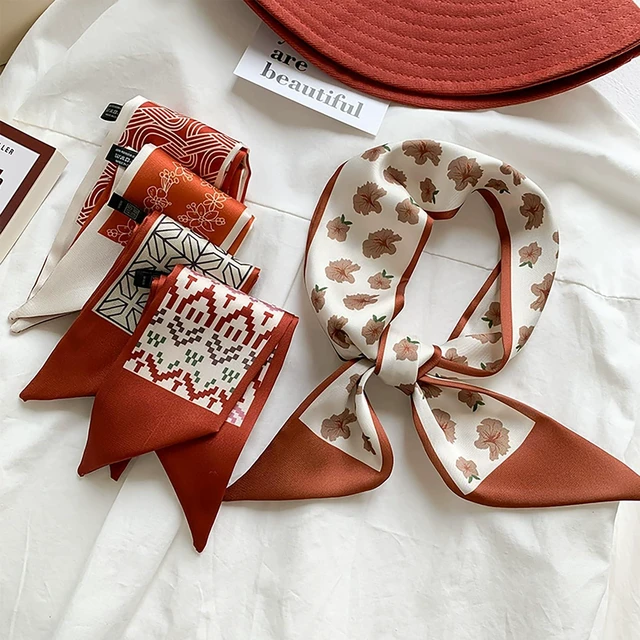 Alt view image 2 of 6 - Muaquata 4 Pack Purse Scarf Handbags For Women,Boho Scarrves for Bag Hair Accessories Handle Fashion Lightweight (Red)