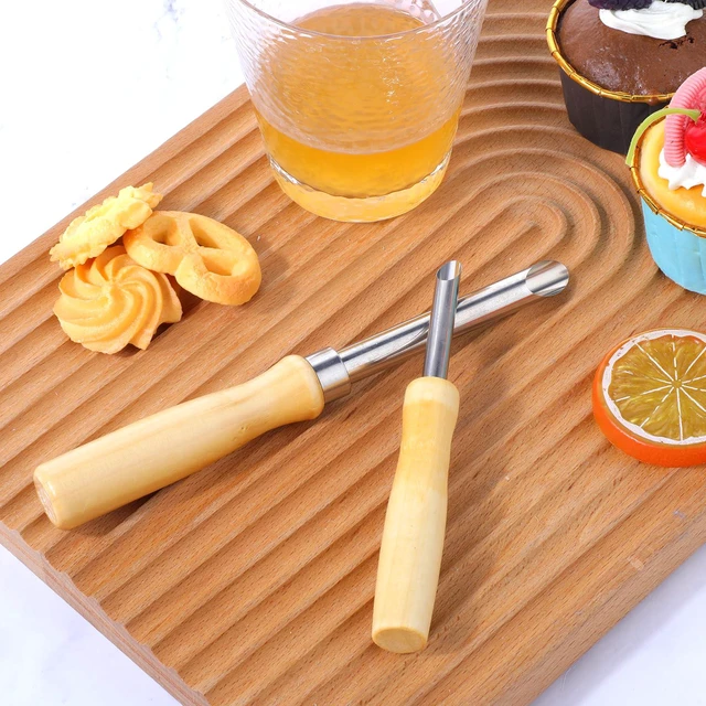 Alt view image 7 of 7 - 2Pack Stainless Steel Straw Hole Puncher, Circular Straw Hole Punch with Wood Handle, Lemonade Cup Holes Puncher for Lemonade Stand Supplies