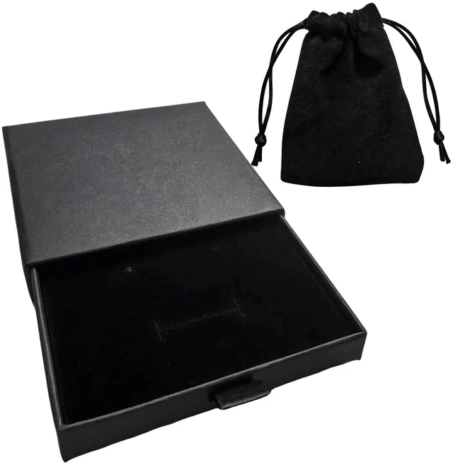 Main image of 1 Pcs Black Jewelry Gift Box Small with Velvet Bag, Square Organizer for Necklace Earring Bracelet, for Birthday Christmas (1, Black)