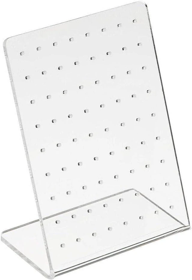 Main image of Translucent Earrings Stand Display Showing Showcase Rack Ear Cuff Studs Holder Hanger Hook 72 Holes 36 Pairs Jewelry Towers