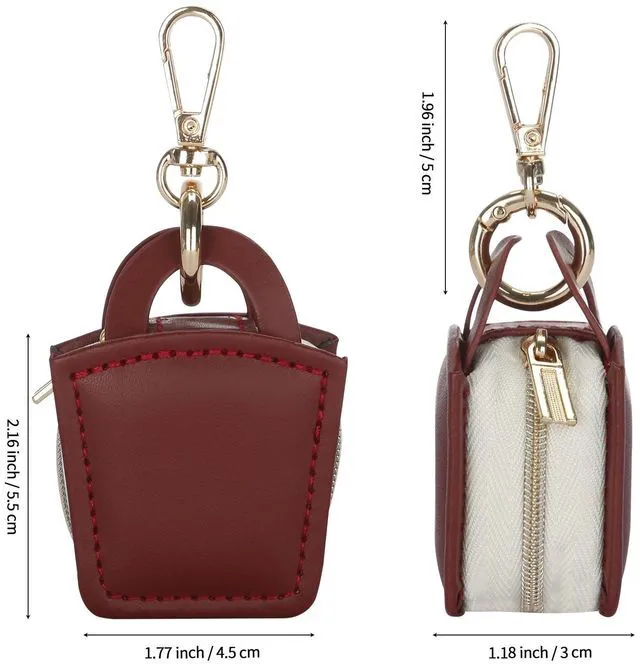 Alt view image 2 of 7 - Travel Jewelry Ring Holder Box with Keychain (Red) | Small Ring Earring Stud Necklace Storage Case, for Gym Sports
