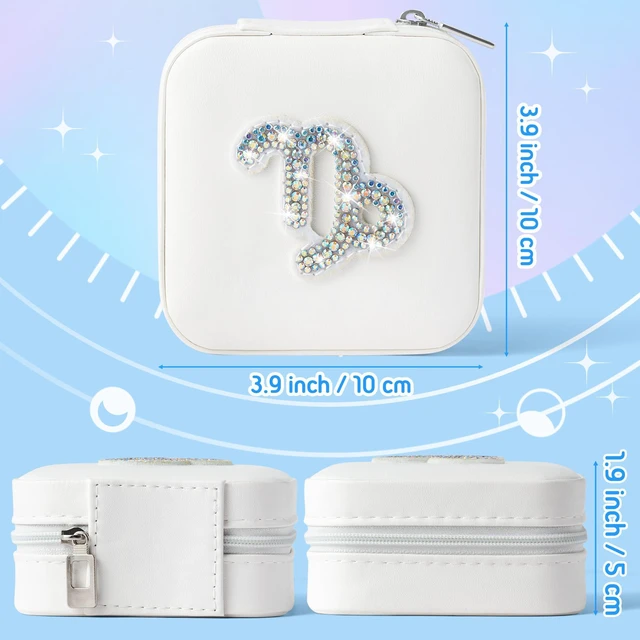 Alt view image 2 of 6 - Zodiac Travel Jewelry Case for Women, Small Organizer Box for Ring Earring Pendant Necklace Bracelet, Birthday Gifts for Mom, Lover, Capricorn