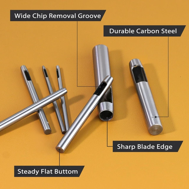 Alt view image 3 of 6 - TIBOO DAY Leather Hole Punch Tool 1.5mm/0.06inch Round Hollow Hole Punch | Carbon Steel, Leather Hollow Punch Tool for Cutting Leather Craft Watch Rubber Paper Soft Material