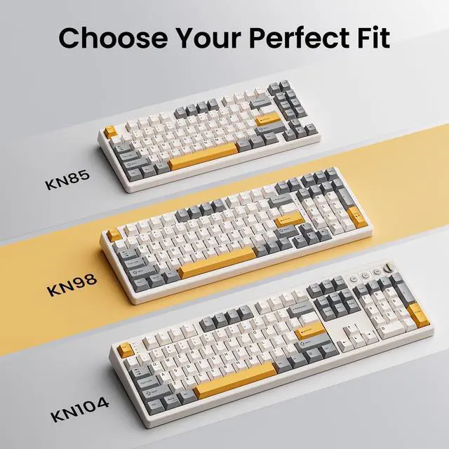 Alt view image 4 of 7 - KN85 Wireless Mechanical Keyboard, 75% Layout, Bluetooth/2.4GHz/USB-C, Custom RGB Backlit, Hot-Swappable Linear Switch, Creamy Sound for Gaming/Typing (Retro Beige)