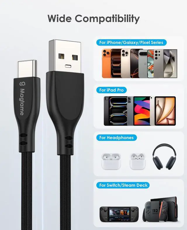 Alt view image 7 of 7 - Magnetic Coiled USB A to USB C Cable 3.3ft 27W Fast Charging Cord | Magnetic Coiling USB Cable for Desk & Car Organization, Tangle-Free Charging Cord Compatible with iPhone 17/16, USB-C Devices