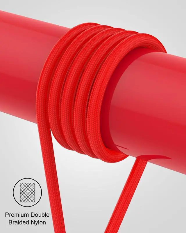 Alt view image 4 of 7 - Magnetic Charging Cable 3A Fast Charging (4-Pack, 3.3/3.3/6.6/6.6 ft) 3 in 1 Magnetic Phone Charger, 480Mbps Data Transfer, USB A to Type C Charger Cable USB-C/Iproduct Micro USB Device (Deep Red)