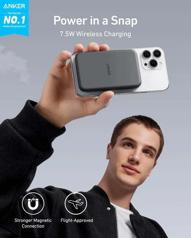 Alt view image 2 of 7 - 621 MagGo Power Bank, 5,000mAh Magnetic Portable Charger | Travel Essential Battery Pack with USB-C Cable, Compatible with iPhone 16 / 15 / 14 / 13 / 12 Series