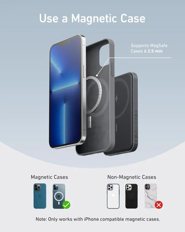 Alt view image 6 of 7 - 621 MagGo Power Bank, 5,000mAh Magnetic Portable Charger | Travel Essential Battery Pack with USB-C Cable, Compatible with iPhone 16 / 15 / 14 / 13 / 12 Series