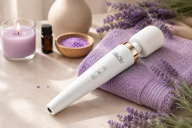 Alt view image 2 of 7 - Rechargeable Handheld Wand Massager Powerful Deep Tissue Muscle Therapy Device with Soft Silicone Head, Multi-Speed Vibrations, Quiet, Portable for Back, Neck, Shoulders & Body