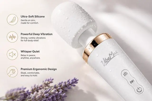 Alt view image 4 of 7 - Rechargeable Handheld Wand Massager Powerful Deep Tissue Muscle Therapy Device with Soft Silicone Head, Multi-Speed Vibrations, Quiet, Portable for Back, Neck, Shoulders & Body