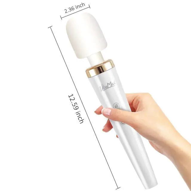 Alt view image 5 of 7 - Rechargeable Handheld Wand Massager Powerful Deep Tissue Muscle Therapy Device with Soft Silicone Head, Multi-Speed Vibrations, Quiet, Portable for Back, Neck, Shoulders & Body