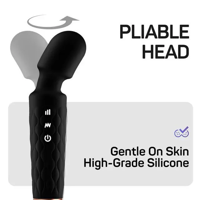 Alt view image 6 of 7 - Personal Massager - 4H Max Runtime & Ultra-Quiet - Waterproof - 20 Modes 8 Speeds for Deep Tissue Back Massage, Post-Workout Recovery and Neck Muscle Relaxation(Black)