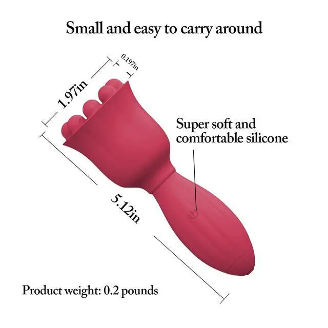 Alt view image 3 of 7 - Handheld Mini Massager, 10 Adjustable Speeds, Waterproof, Bionic Design with 9 Massage Nodes, 5.12 Inch, Skin-Friendly Silicone, USB Rechargeable, Full Body Relief for Head, Neck, Shoulder & Back, Red