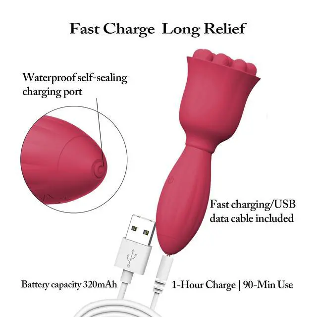 Alt view image 5 of 7 - Handheld Mini Massager, 10 Adjustable Speeds, Waterproof, Bionic Design with 9 Massage Nodes, 5.12 Inch, Skin-Friendly Silicone, USB Rechargeable, Full Body Relief for Head, Neck, Shoulder & Back, Red