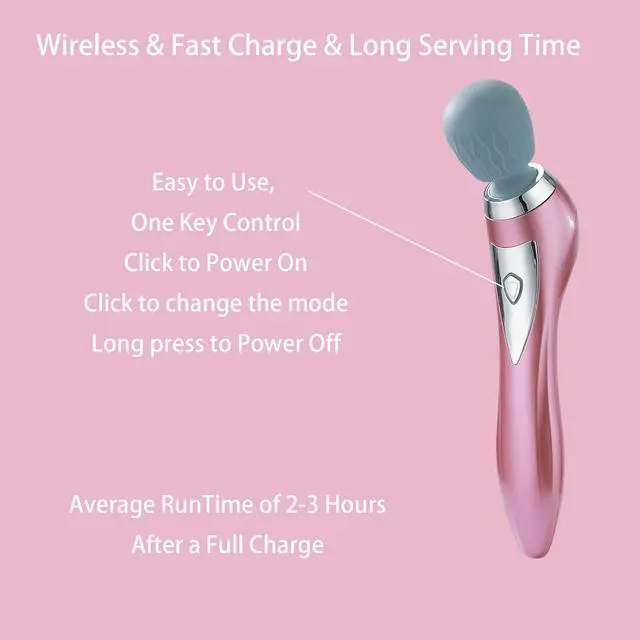 Alt view image 4 of 6 - Personal Handheld Vibrating Massager-Cordless Full Body Massager, Electric Massager for Face Neck Back Shoulder Waist Leg Feet, Portable 5 Mode Vibration Massager for Women Men