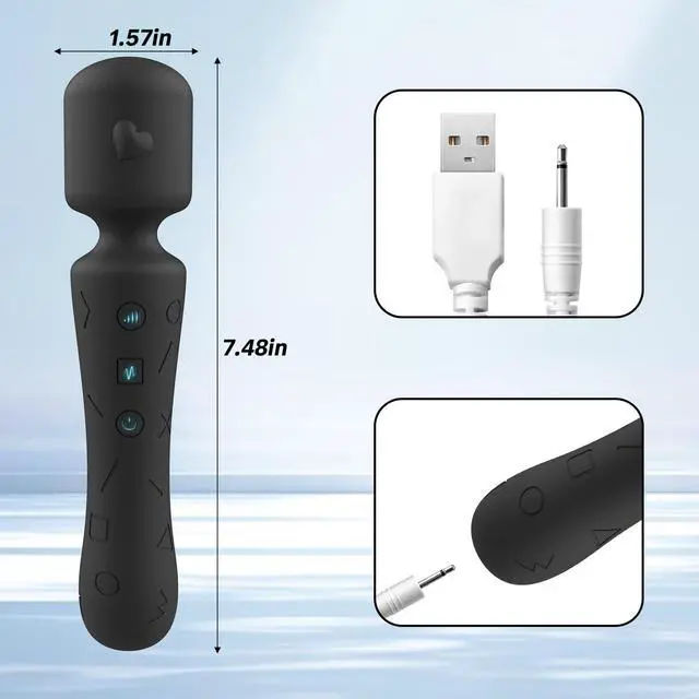 Alt view image 2 of 6 - Handheld Mini Massager - 21 Massage Mode, Cordless Portable USB Rechargeable Massager, Relieves Muscle Aches for Sports Recovery & Daily Use, for Back, Neck, Shoulder Relief