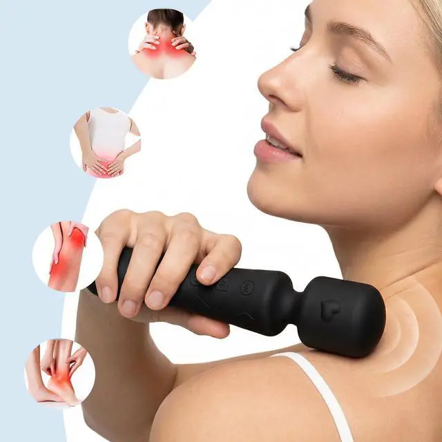 Alt view image 4 of 6 - Handheld Mini Massager - 21 Massage Mode, Cordless Portable USB Rechargeable Massager, Relieves Muscle Aches for Sports Recovery & Daily Use, for Back, Neck, Shoulder Relief
