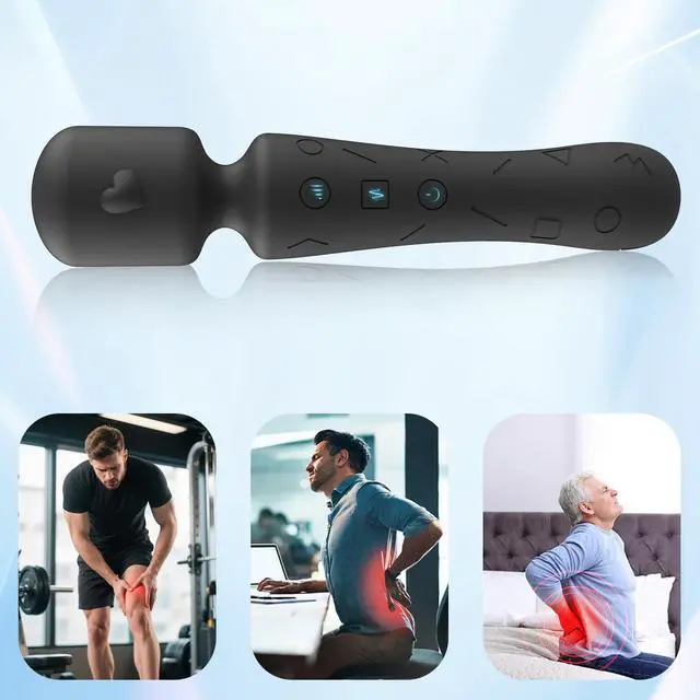 Alt view image 5 of 6 - Handheld Mini Massager - 21 Massage Mode, Cordless Portable USB Rechargeable Massager, Relieves Muscle Aches for Sports Recovery & Daily Use, for Back, Neck, Shoulder Relief