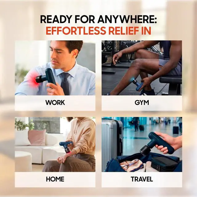 Alt view image 7 of 7 - Powerboost Move Heat & Cold Mini Percussion Massage Gun | Deep Tissue Full Body Back & Shoulder Massager, Handheld Recovery & Pain Relief Tool, Travel Essential, Gift for Men & Women