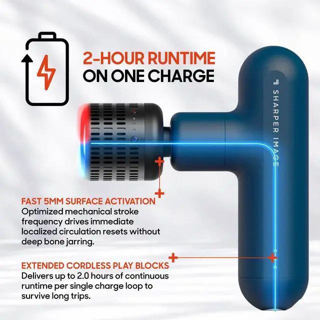 Alt view image 3 of 7 - Powerboost Move Heat & Cold Mini Percussion Massage Gun | Deep Tissue Full Body Back & Shoulder Massager, Handheld Recovery & Pain Relief Tool, Travel Essential, Gift for Men & Women
