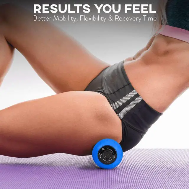 Alt view image 5 of 7 - Rolling With It Vibrating Peanut Massage Ball, Deep Tissue, Blue | Vibrating peanut, 4 intensity levels, Cordless & rechargeable, Auto shut-off, For neck, back & feet, Deep tissue relief