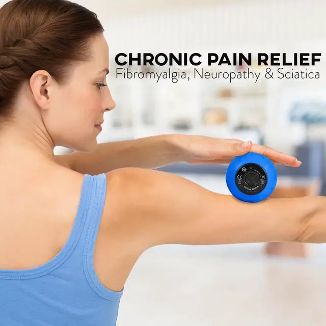 Alt view image 3 of 7 - Rolling With It Vibrating Peanut Massage Ball, Deep Tissue, Blue | Vibrating peanut, 4 intensity levels, Cordless & rechargeable, Auto shut-off, For neck, back & feet, Deep tissue relief