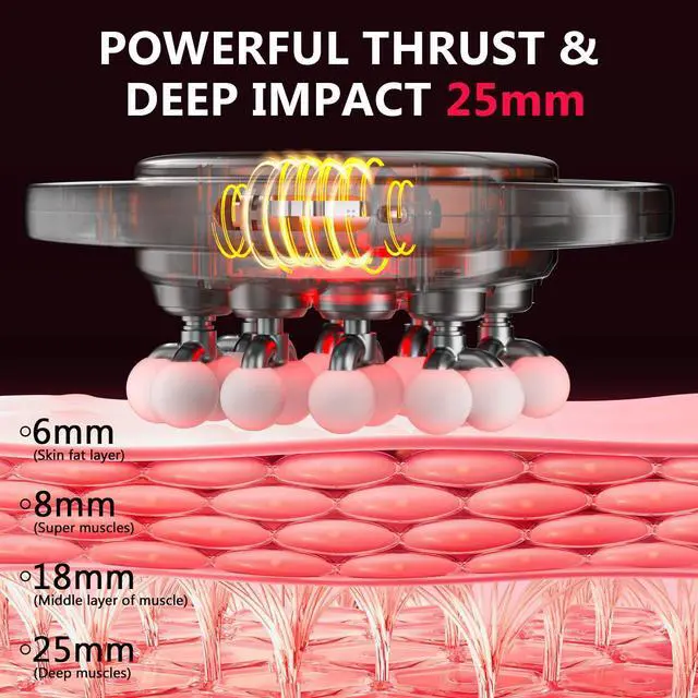 Alt view image 3 of 7 - 20-Head Deep Tissue Massage Gun, Quiet Percussion Back & Neck Massager with 3 Modes & 30 Intensity Levels, Handheld Muscle Massager for Shoulders, Legs, Waist & Full Body Pain Relief