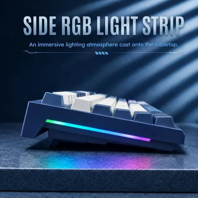 Alt view image 6 of 7 - R104 Wired Mechanical Keyboard Full Size, Gasket Mount | 104 Keys PBT Keycaps with Number Pad, Dedicated Win/Mac Switch, Pre-lubed Quiet Linear Switches, Custom Keyboard RGB Backlit