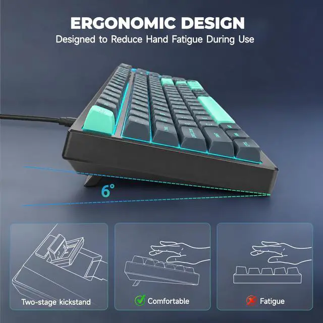 Alt view image 7 of 7 - N75 Wired 75% Compact Mechanical RGB Gaming Keyboard with Media Knob | Custom Gasket Mount Keyboard, RGB Backlit & PBT Keycaps Computer Keyboard, Hot Swappable Pre-lubed Dynamic Silver Switch