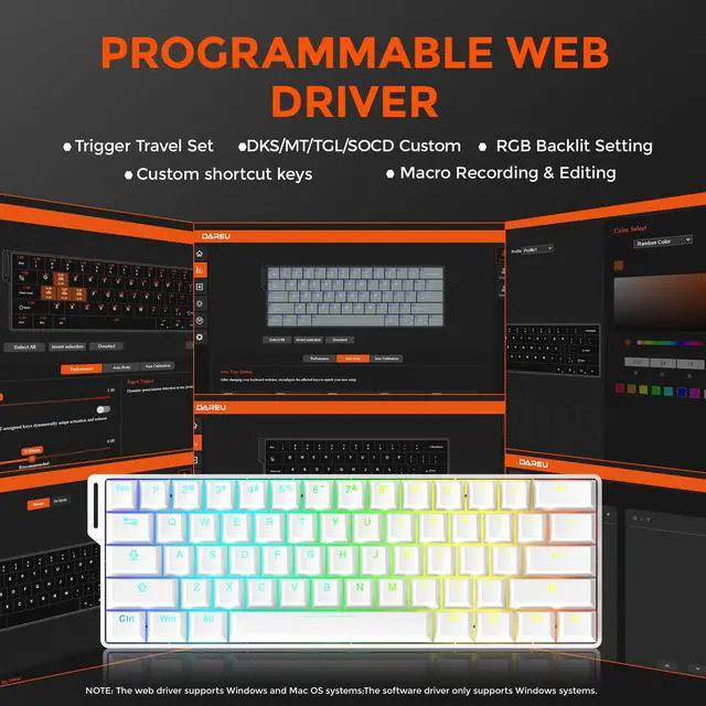 Alt view image 7 of 7 - EK60 HE Hall Effect Magnetic Switch Mechanical Gaming Keyboard 60% | Rapid Trigger,0.01mm RT Accuracy Adjustable,SOCD,8000Hz Polling,Hot Swappable,RGB Backlit,TKL,Wired,for Laptop/PC