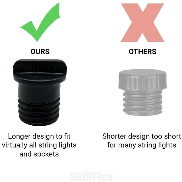 Alt view image 6 of 6 - Light Socket Safety Cap Plugs for String Lights, Covers for Recessed and Standard Light Sockets, (5)