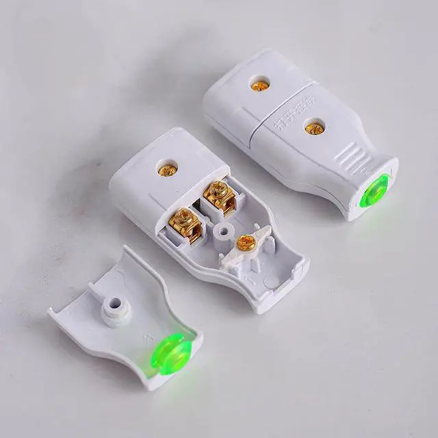 Alt view image 2 of 6 - 4 Pack Straight Blade Plug Screw Mount Non-Polarized 2 Pole 2 Wire 10Amp Non-Grounding Cord Outlet Extension AC Female Socket Replacement Electrical Connector End 2P 2W Type