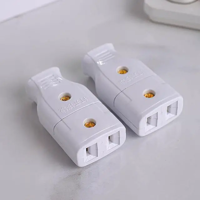 Alt view image 6 of 6 - 4 Pack Straight Blade Plug Screw Mount Non-Polarized 2 Pole 2 Wire 10Amp Non-Grounding Cord Outlet Extension AC Female Socket Replacement Electrical Connector End 2P 2W Type