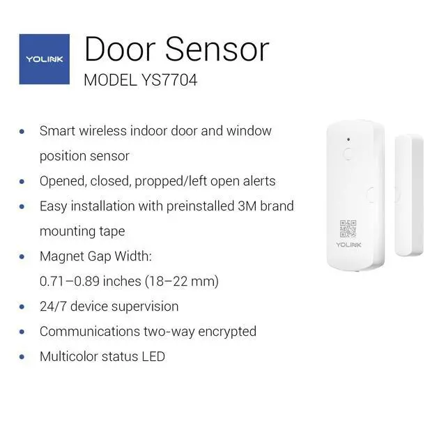 Alt view image 2 of 7 - Smart Door Sensor Starter Kit: - 1/4 Mile Open-Air Range, Door Left-Open Reminders,5 Years Battery Life, SMS/Text, Email & App Alerts, Alexa, IFTTT, Home Assistant