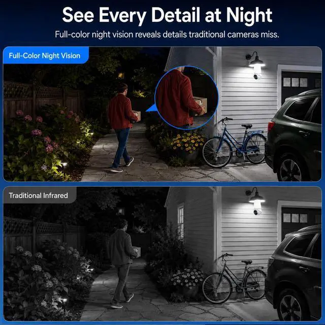 Alt view image 3 of 7 - Light Bulb Security Camera, 5G&2.4GHz WiFi Light Bulb Cameras Wireless Outdoor Indoor, 2 in 1 Lightbulb Camera for Home Security, 2K HD Color Night Vision, Smart AI Motion Detection, 911 Emergency
