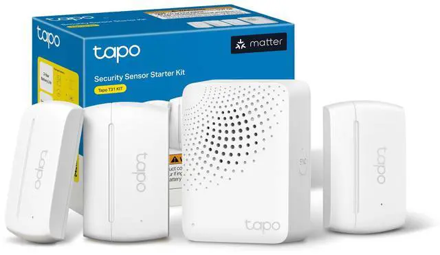 Main image of Door Sensor Starter KIT, Matter Compatible, 3X Smart Door Window Contact Sensor and 1x Smart Hub with Built-in Chime, Smart Automation, Real-Time Notification, T31 KIT