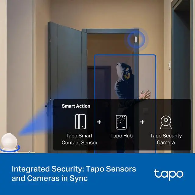 Alt view image 5 of 7 - Door Sensor Starter KIT, Matter Compatible, 3X Smart Door Window Contact Sensor and 1x Smart Hub with Built-in Chime, Smart Automation, Real-Time Notification, T31 KIT