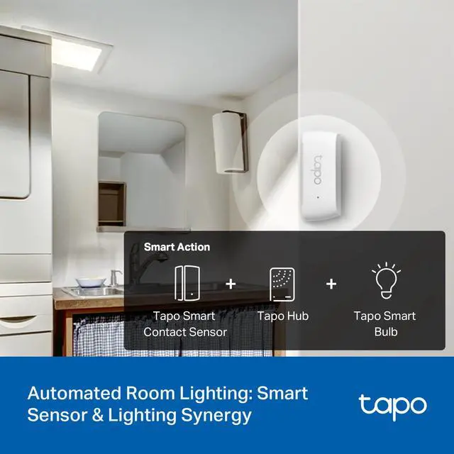 Alt view image 6 of 7 - Door Sensor Starter KIT, Matter Compatible, 3X Smart Door Window Contact Sensor and 1x Smart Hub with Built-in Chime, Smart Automation, Real-Time Notification, T31 KIT