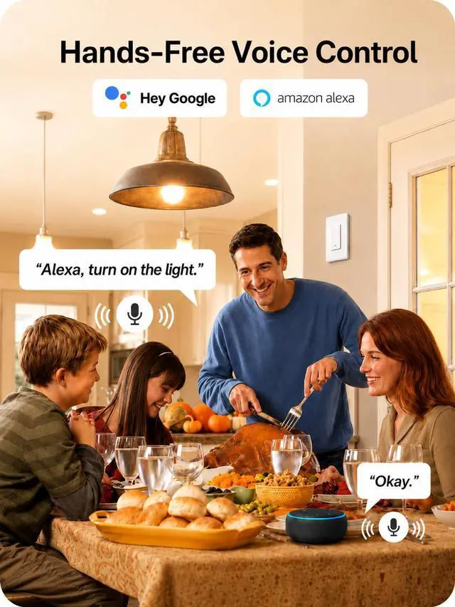 Alt view image 4 of 7 - Switches for Lights, Single Pole WiFi, Works with Alexa, 4 Pack | Google Home Compatible, Neutral Wire Required, 2.4GHz WiFi, Voice Control, App Control, Schedule, Timer, UL FCC Listed